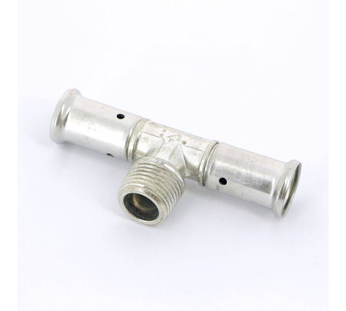 Тройник пресс латунный HENCO с наружной резьбой 16x1/2x16 14P-160416