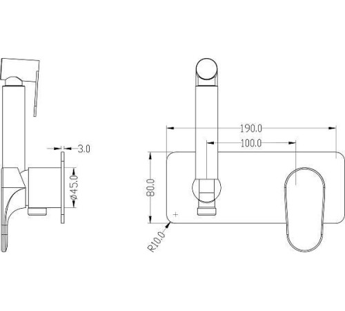 Гигиенический душ встраиваемый Boheme Spectre со смесителем бронза матовая 457-BR