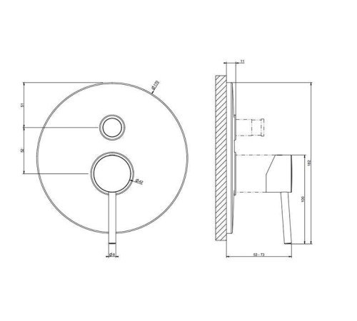 Смеситель для душа встраиваемый Gessi Emporio Via Tortona с переключателем ванна-душ хром 18779#031