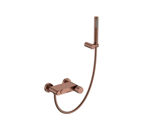 Смеситель для душа Boheme Stick Diamond накладной с душевым комплектом шлифованная бронза 123-BRB