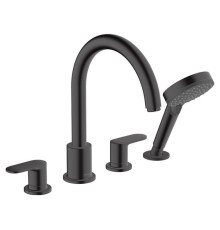 Смеситель на край ванны hansgrohe Vernis Shape на 4 отверстия матовый черный 71456670/13244180 71456670S