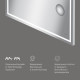 Зеркало настенное AM.PM Gem с LED-подсветкой часами и косметическим зеркалом 100 см M91AMOX1003WG