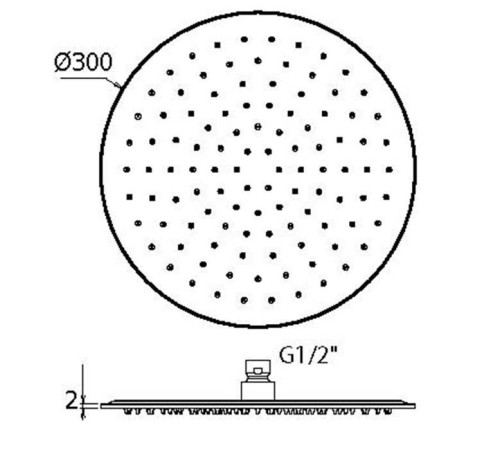 Верхний душ Plumberia Selection IXO 30 см черный матовый SAT3178NO