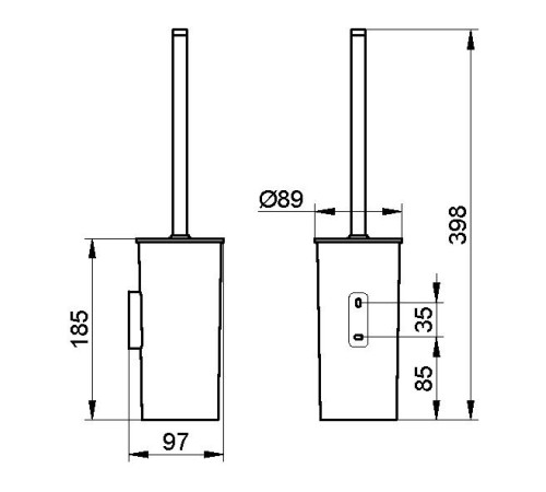 Ершик для туалета подвесной Keuco Collection Moll хром/антрацит 12764 010101