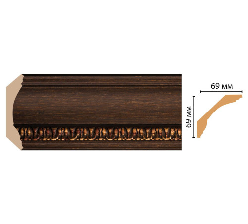 Плинтус потолочный DECOMASTER 100C-966 полистирол 69х69х2000 мм 100C-966