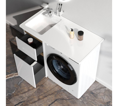 Тумба под столешницу для стиральной машины напольная AM.PM X-Joy 40 см 2 ящика белый глянец M85AFSX0402WG