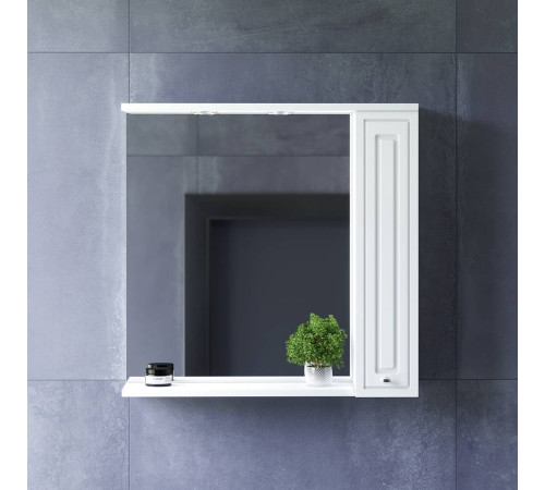 Зеркальный шкаф с подсветкой AM.PM Gem 75 см правый белый глянец M41MPR0751WG