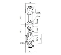 Встраиваемая часть настенного термостатического смесителя Quadro Design IN049