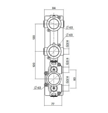 Встраиваемая часть настенного термостатического смесителя Quadro Design IN049