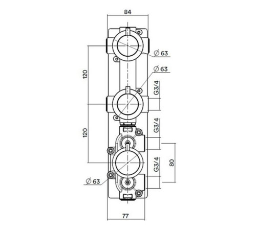 Встраиваемая часть настенного термостатического смесителя Quadro Design IN049