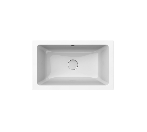 Раковина встраиваемая сверху GSI KUBE X 600x370 мм без отверстия под смеситель белая матовая 895309