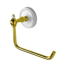 Держатель туалетной бумаги Devon&Devon Dorothy подвесной золото светлое/белый DOR411OT