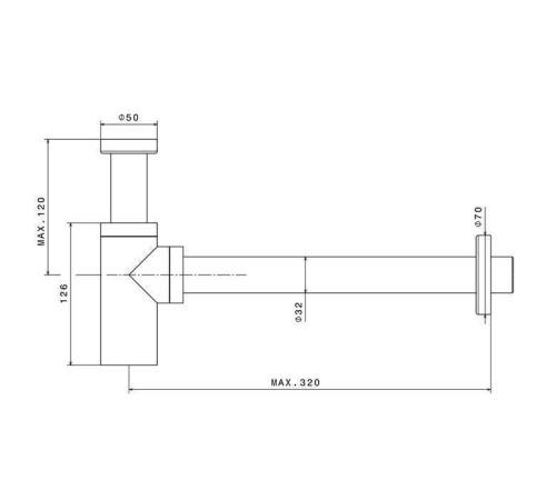 Сифон для раковины Newform X-STEEL 316 под донный клапан 300 мм цвет PVD Brushed copper bronze 244X.59.067