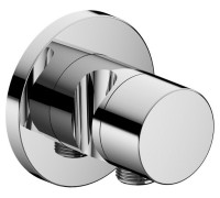 Запорный вентиль Keuco IXMO Pure с переключателем на 2 потребителя выводом для шланга и держателем лейки круглая розетка хром 59557 010201