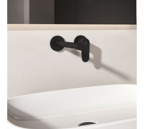 Смеситель для раковины Ideal Standard Ceralife O настенный излив 18 см черный матовый BE019XG