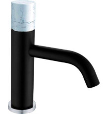 Смеситель для раковины Boheme Stick черный матовый / белый мрамор 121-B-MR-W