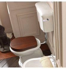 Унитаз приставной Kerasan Retro 72х38.5 см с низким бачком слив в стену белый/хром 107201/101101/760390/757090/757190