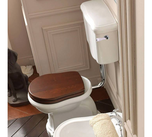 Унитаз приставной Kerasan Retro 72х38.5 см с низким бачком слив в стену белый/хром 107201/101101/760390/757090/757190