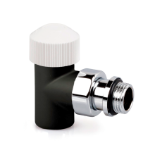 Вентиль радиаторный угловой SR Rubinetterie Tondera 1/2 термостатический черный матовый 0640-1500VC0S