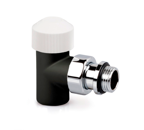 Вентиль радиаторный угловой SR Rubinetterie Tondera 1/2 термостатический черный матовый 0640-1500VC0S