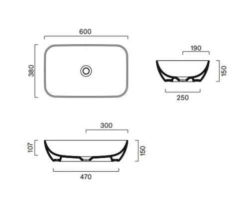 Раковина накладная Catalano Green 60x38 см 0422610001