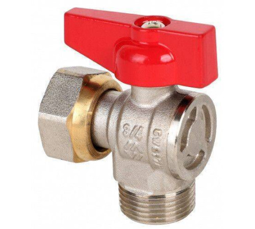 Кран шаровой Högert Premium угловой 1/2 НВ PN 25 бабочка с накидной гайкой BV53304