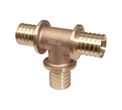 Тройник равнопроходной REHAU RAUTITAN RX 25 мм бронзовый 14564521001
