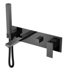 Смеситель для ванны встраиваемый Boheme Qubic графит глянцевый 474-2-SGM