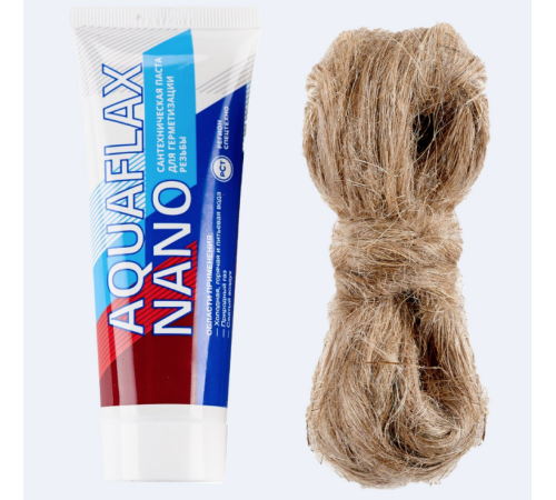 Набор паста уплотнительная Aquaflax Nano 30 г и лен 15 г Сантехмастер 61004