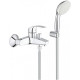 Смеситель для ванны GROHE Eurosmart с душевым набором хром 3330220A