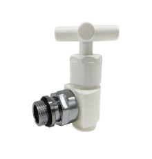 Вентиль угловой ручной SR Rubinetterie Prestige & Minimal 1/2 крест белый 0375-1500VC0A