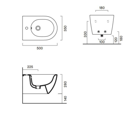 Биде подвесное Catalano Sfera 50x35 см белый глянцевый 0518501001