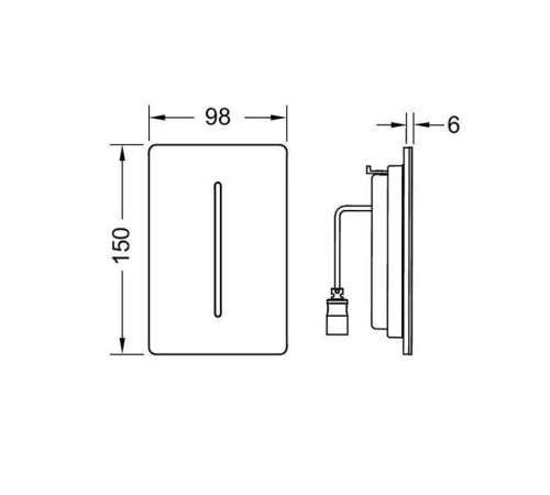 Лицевая панель для писсуара TECE Filo-Solid сталь черная матовая 9242077