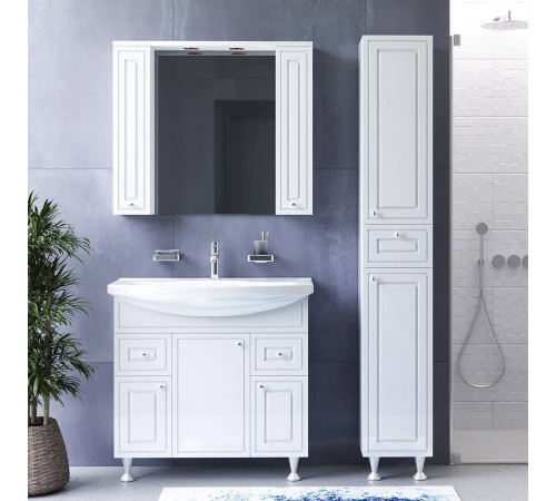 Зеркальный шкаф с подсветкой AM.PM Gem 85 см правый белый глянец M41MPX0851WG