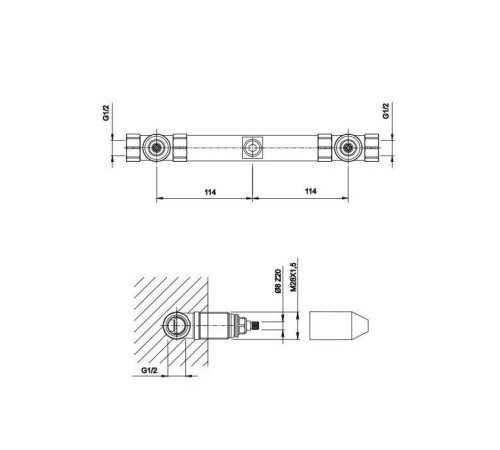 Внутренняя часть настенного смесителя для раковины Fima Carlo Frattini на 3 отверстия F2230