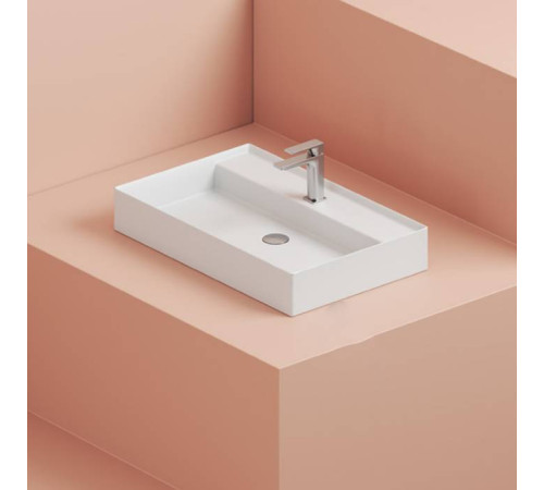 Раковина накладная Artceram Scalino 75х48 см без перелива белый SCL008 01 00