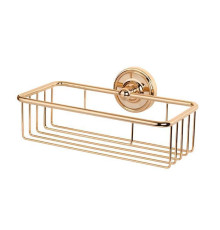 Полка-решетка для ванной подвесная TW Bristol 527 прямоугольная 24x14x7 см светлое золото TWBR527gold
