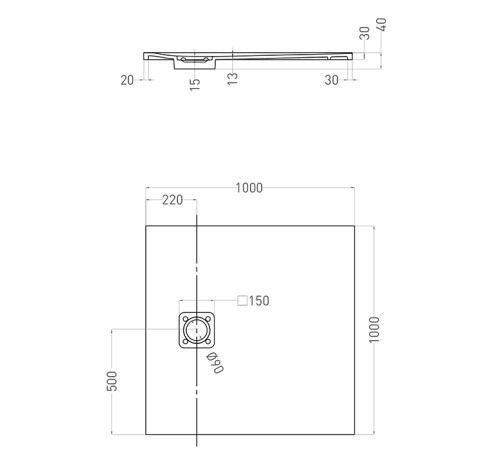 Душевой поддон Salini Oasi 100х100 см S-Stone белый матовый 120324M