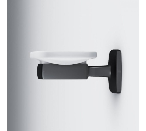 Мыльница AM.PM Gem стеклянная с настенным держателем черная A9034222