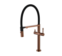 Смеситель для кухни Boheme Uno с гибким изливом и краном для питьевой воды brushed bronze 115-BRB