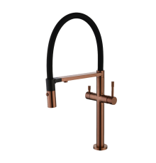 Смеситель для кухни Boheme Uno с гибким изливом и краном для питьевой воды brushed bronze 115-BRB