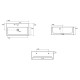 Раковина подвесная Kerasan Kanaal 100x40x25 см 1 отв. белый глянцевый 574301