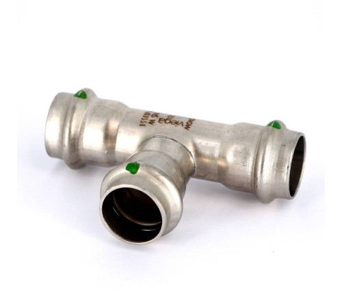 Тройник пресс Viega Sanpress Inox 22 мм нержавеющая сталь 435875