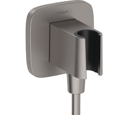 Шланговое подсоединение с держателем для душа hansgrohe FixFit Porter Q шлифованный черный хром 26887340