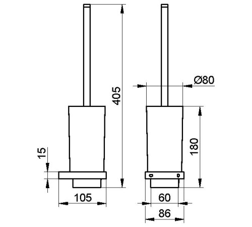 Ершик для туалета подвесной Keuco Edition 11 хром 11164 019000