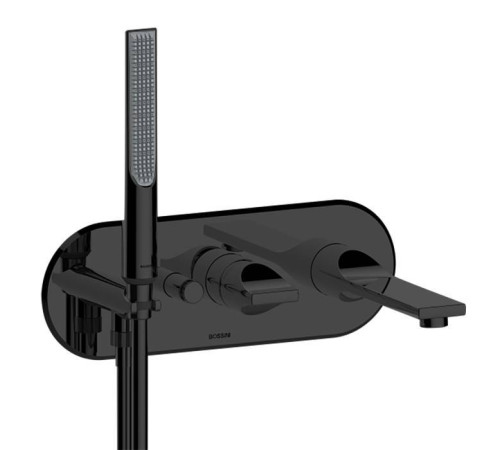 Смеситель для ванны Bossini Apice встраиваемый с ручным душем черный матовый Z00555.073