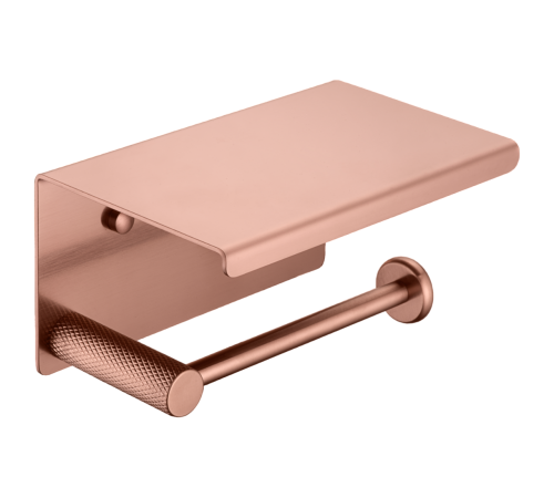 Держатель для туалетной бумаги с полкой Boheme Uno подвесной медь 10971-CB
