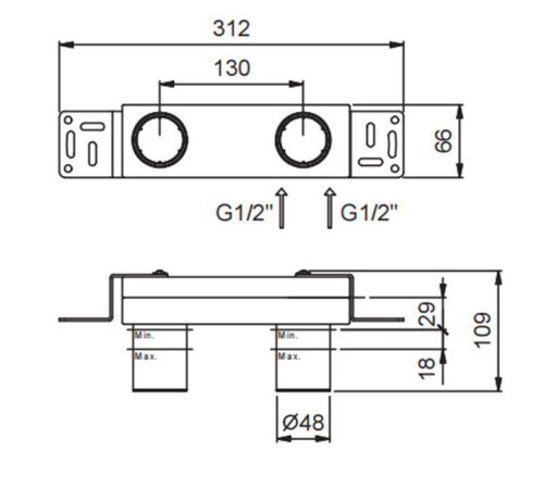 Внутренняя часть смесителя для раковины Fantini 1/2 44 00 M011A