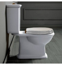 Унитаз-моноблок SIMAS Lante 70.5х38.5 см горизонтальный выпуск кнопка бронза белый LA08bi/LA09bi/D25br