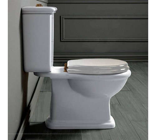 Унитаз-моноблок SIMAS Lante 70.5х38.5 см горизонтальный выпуск кнопка бронза белый LA08bi/LA09bi/D25br